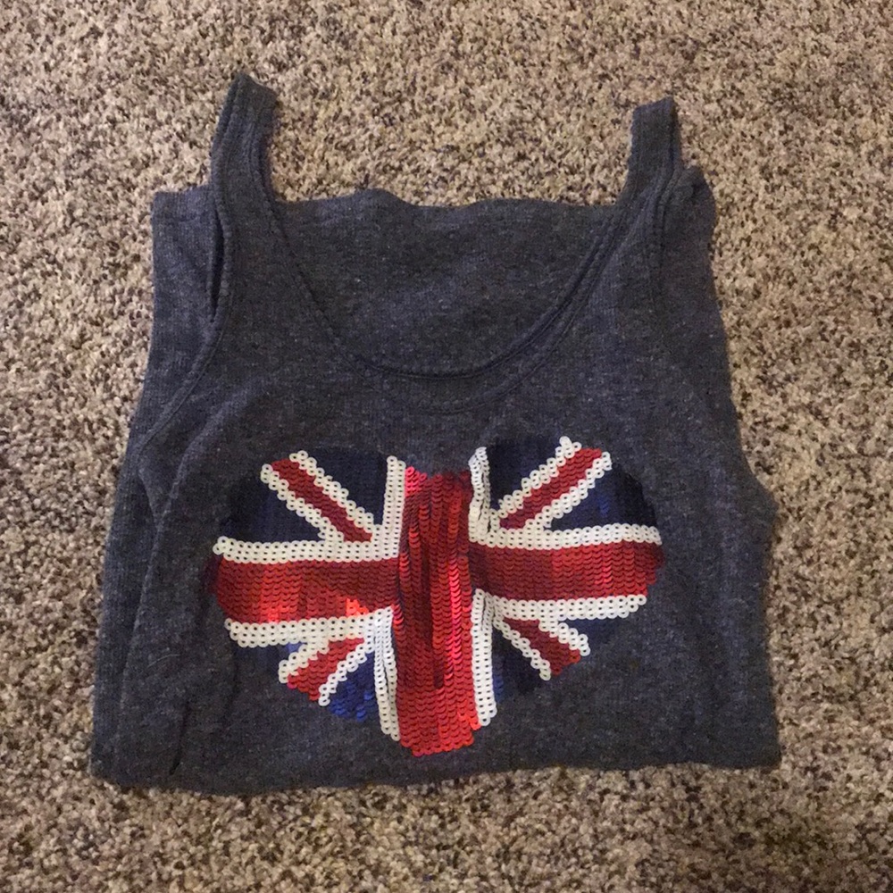 Gray Sequined Tank Top